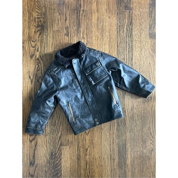 Hawke & Co. Toddler Boys 5 Faux Leather Aviator Jacket - Picture 9 of 11